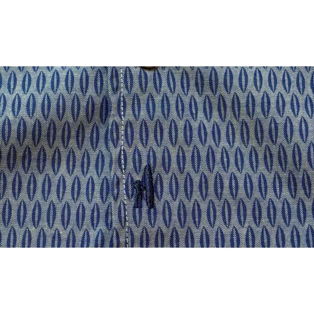 Johnnie-O Blue Geometric Print Long Sleeve Finley Button Down Cotton Stretch XXL - Picture 5 of 7